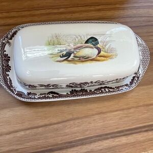Spode woodland Duck Design Butter Dish